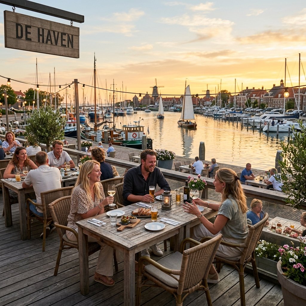 Terrace at sunset overlooking the Oosterschelde