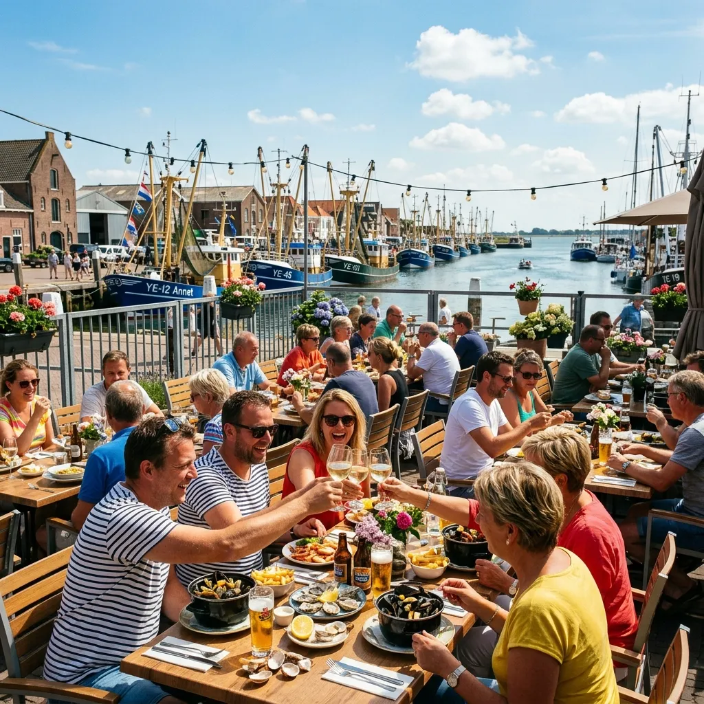 Terrace at the harbour of Yerseke